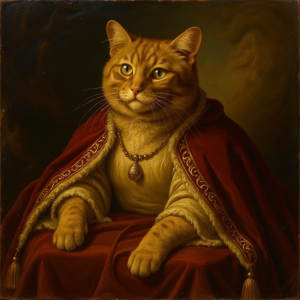 Leo the Orange Tabby — Renaissance portrait